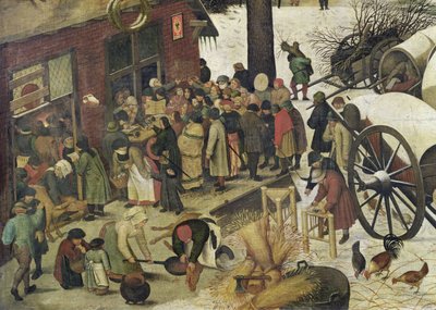 ベツレヘムの国勢調査、キャンバス上の税務署オイルの詳細 作： Pieter Bruegel the Elder